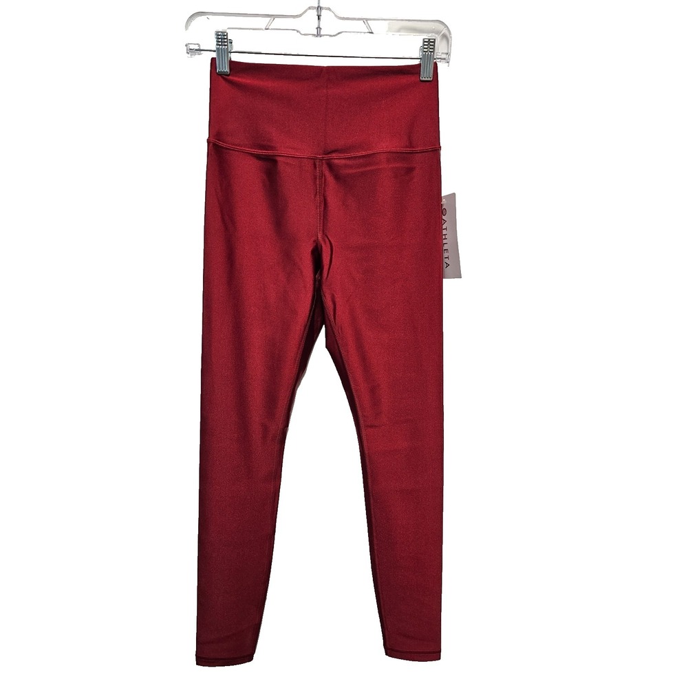 New with tags Athleta Elation Sheen Tight Legging Lustre Sz XS 7/8 Poches Red
